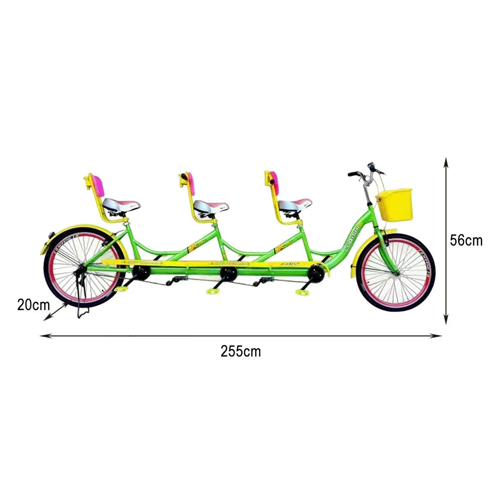VOLTUS Three Sightseeing Comfortable Seat Seater Bicycle Red/Green/Blue