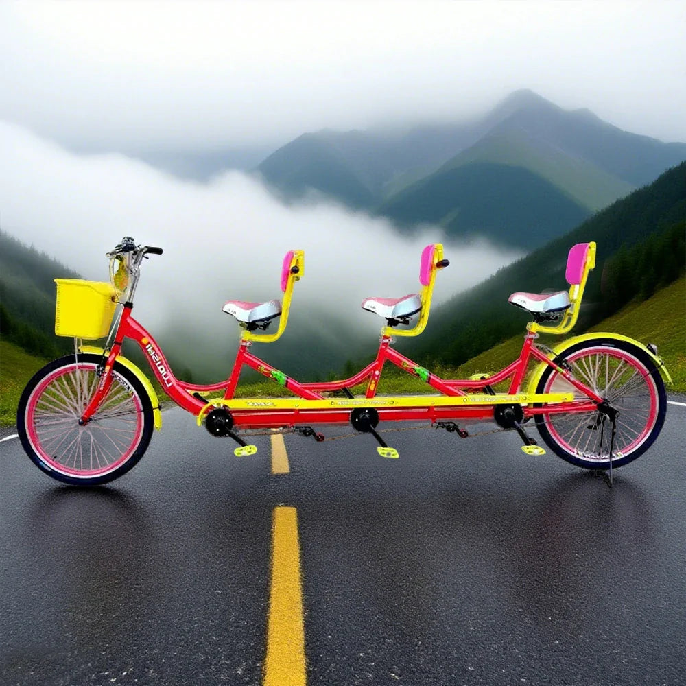 VOLTUS Three Sightseeing Comfortable Seat Seater Bicycle Red/Green/Blue