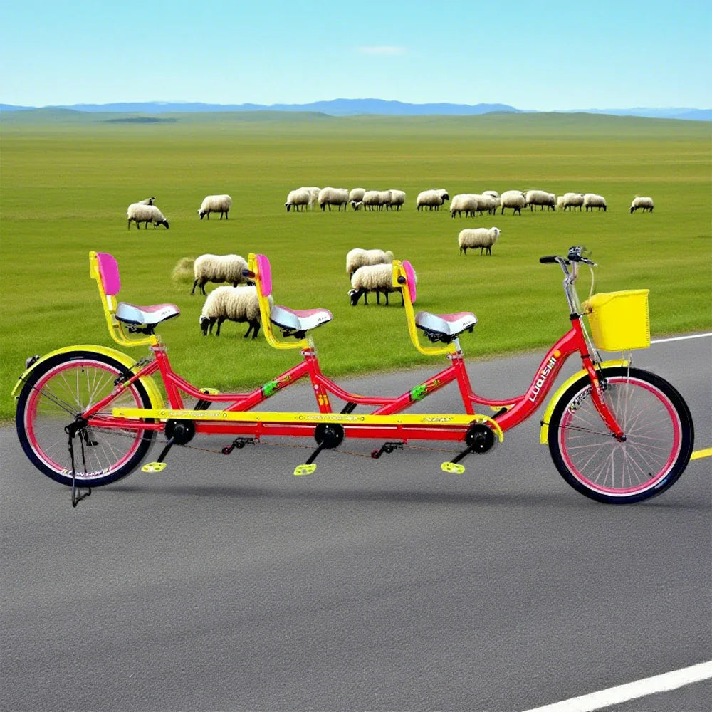 VOLTUS Three Sightseeing Comfortable Seat Seater Bicycle Red/Green/Blue