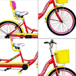 VOLTUS Three Sightseeing Comfortable Seat Seater Bicycle Red/Green/Blue