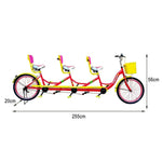 VOLTUS Three Sightseeing Comfortable Seat Seater Bicycle Red/Green/Blue