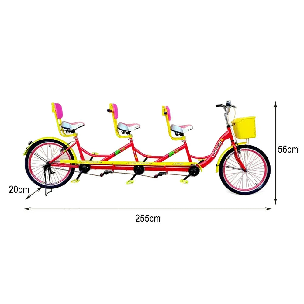 VOLTUS Three Sightseeing Comfortable Seat Seater Bicycle Red/Green/Blue