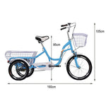 VOLTUS Adult Comfort Seat Three Single Speed Bicycle Upgraded Wheel Tire Reinforcement-Red/Blue/Silvery