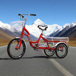 VOLTUS Adult Comfort Seat Three Single Speed Bicycle Upgraded Wheel Tire Reinforcement-Red/Blue/Silvery
