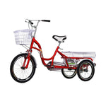 VOLTUS Adult Comfort Seat Three Single Speed Bicycle Upgraded Wheel Tire Reinforcement-Red/Blue/Silvery