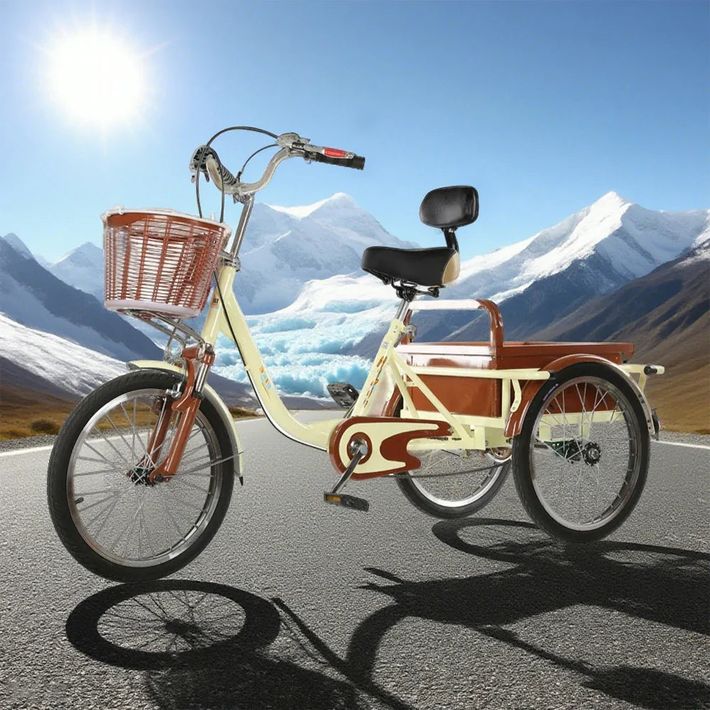 VOLTUS Adult Absorbing Comfortable Backrest Front Fork Tricycle Shock Seat Red/Silver/Beige