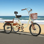 VOLTUS Adult Absorbing Comfortable Backrest Front Fork Tricycle Shock Seat Red/Silver/Beige