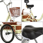 VOLTUS Adult Absorbing Comfortable Backrest Front Fork Tricycle Shock Seat Red/Silver/Beige