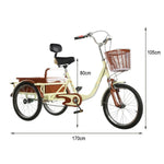 VOLTUS Adult Absorbing Comfortable Backrest Front Fork Tricycle Shock Seat Red/Silver/Beige