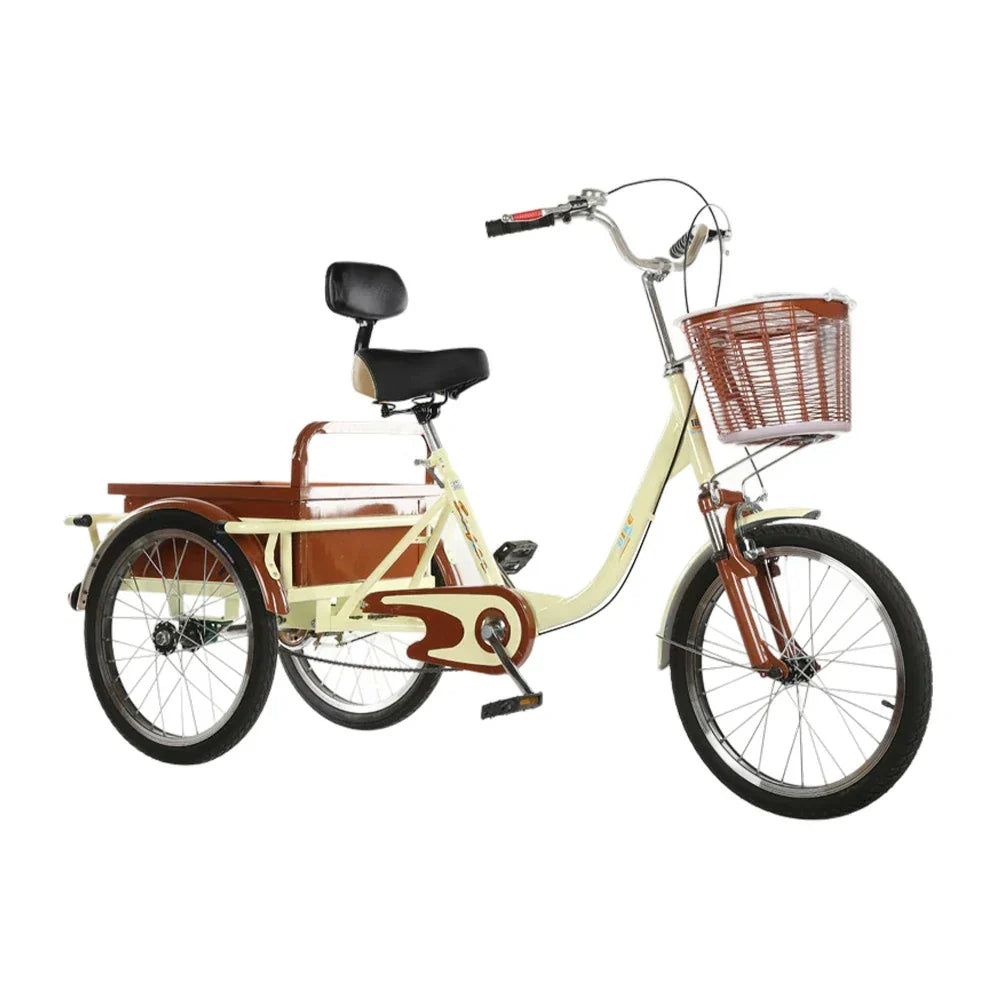 VOLTUS Adult Absorbing Comfortable Backrest Front Fork Tricycle Shock Seat Red/Silver/Beige
