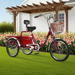 VOLTUS Adult Absorbing Comfortable Backrest Front Fork Tricycle Shock Seat Red/Silver/Beige