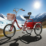 VOLTUS Adult Absorbing Comfortable Backrest Front Fork Tricycle Shock Seat Red/Silver/Beige