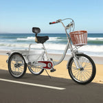 VOLTUS Adult Absorbing Comfortable Backrest Front Fork Tricycle Shock Seat Red/Silver/Beige