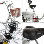 VOLTUS Adult Absorbing Comfortable Backrest Front Fork Tricycle Shock Seat Red/Silver/Beige