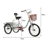 VOLTUS Adult Absorbing Comfortable Backrest Front Fork Tricycle Shock Seat Red/Silver/Beige