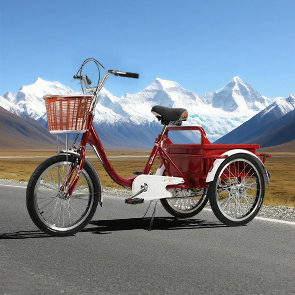 VOLTUS Adult Comfortable Bicycle Front Regular Three Fork Wheel Red/Silver