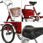 VOLTUS Adult Comfortable Bicycle Front Regular Three Fork Wheel Red/Silver