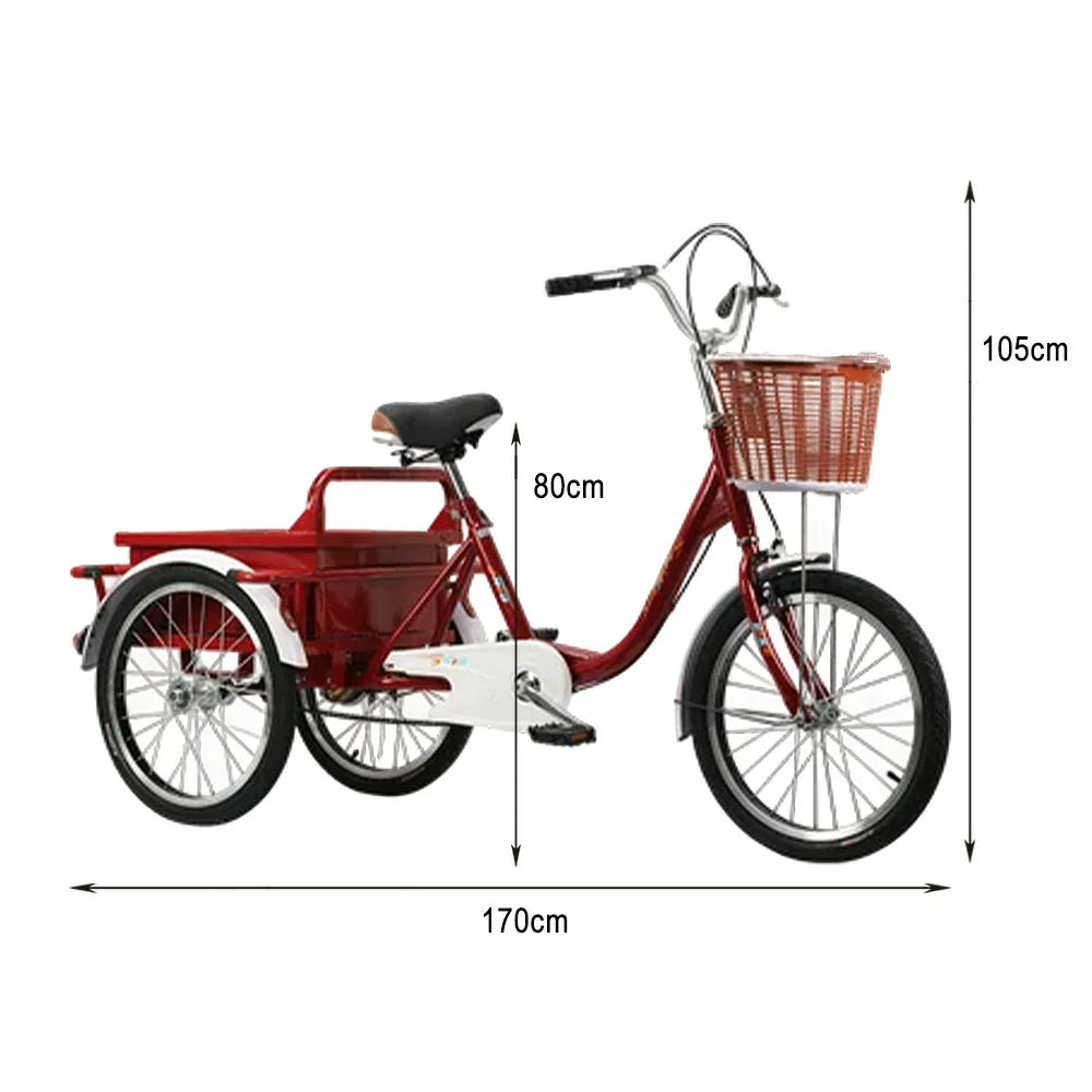 VOLTUS Adult Comfortable Bicycle Front Regular Three Fork Wheel Red/Silver