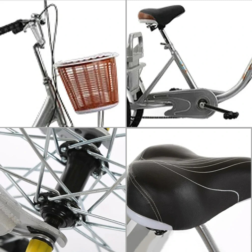 VOLTUS Adult Comfortable Bicycle Front Regular Three Fork Wheel Red/Silver