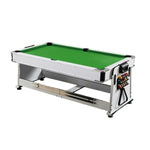 VERSA 4-in-1 7/8FT Convertible Game Table with White Frame, Air Hockey, Billiards, Dining & Table Tennis - Green Felt, Free Kit Included