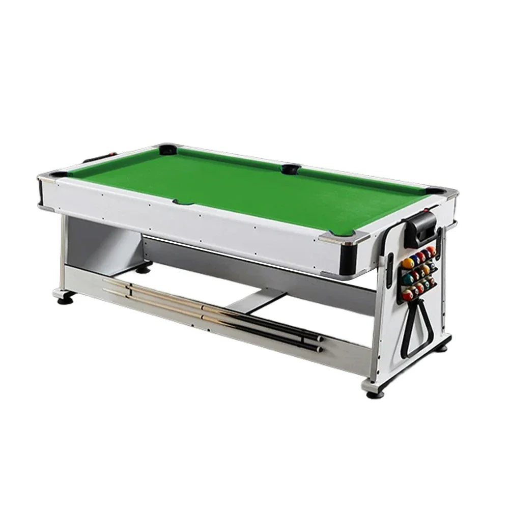 VERSA 4-in-1 7/8FT Convertible Game Table with White Frame, Air Hockey, Billiards, Dining & Table Tennis - Green Felt, Free Kit Included