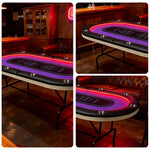 VERSA PK018 7FT LED-Lit Foldable Poker Table W/ Cup Holders - Seats 10 Players