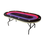 VERSA PK018 7FT LED-Lit Foldable Poker Table W/ Cup Holders - Seats 10 Players