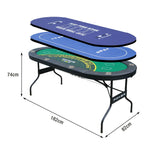 VERSA 3-in-1 Style Foldable - MDF+Metal Frame, Home 182cm with - Design Layout, Sturdy Casino Premium Poker Table Portable for Multi-Game Entertainment