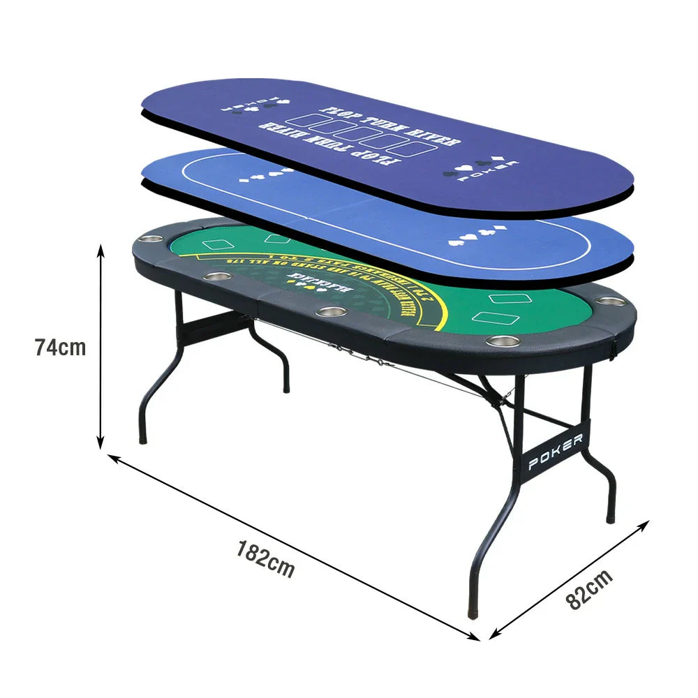 VERSA 3-in-1 Style Foldable - MDF+Metal Frame, Home 182cm with - Design Layout, Sturdy Casino Premium Poker Table Portable for Multi-Game Entertainment