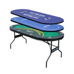VERSA 3-in-1 Style Foldable - MDF+Metal Frame, Home 182cm with - Design Layout, Sturdy Casino Premium Poker Table Portable for Multi-Game Entertainment