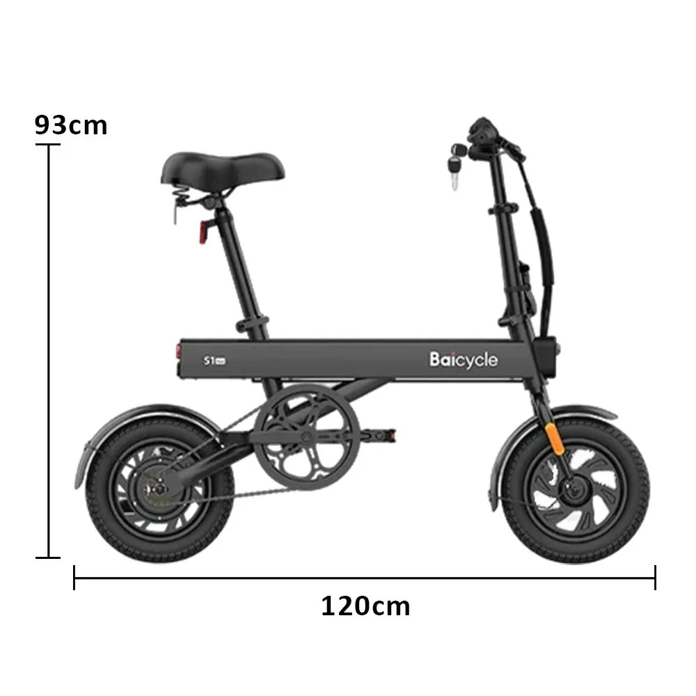 VOLTUS Folding Electric Bike 36V250W Brushless Motor Aluminium Alloy Frame Dual Disc Brakes Black