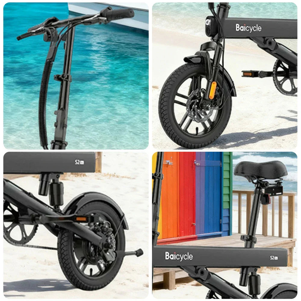 VOLTUS Folding Electric Bike 36V400W Brushless Motor Aluminium Alloy Frame Black
