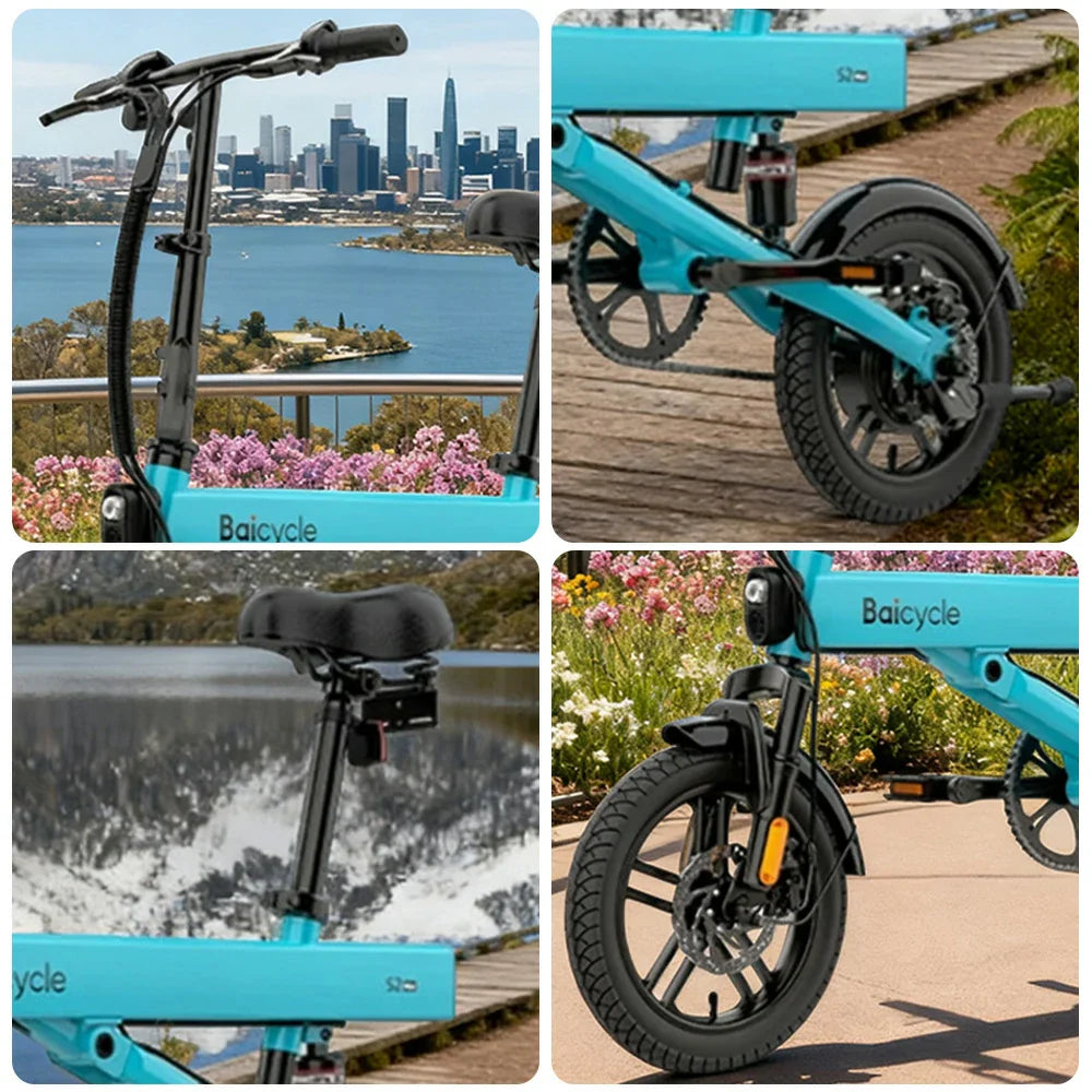 VOLTUS Folding Electric Bike 36V400W Brushless Motor Aluminium Alloy Frame Blue
