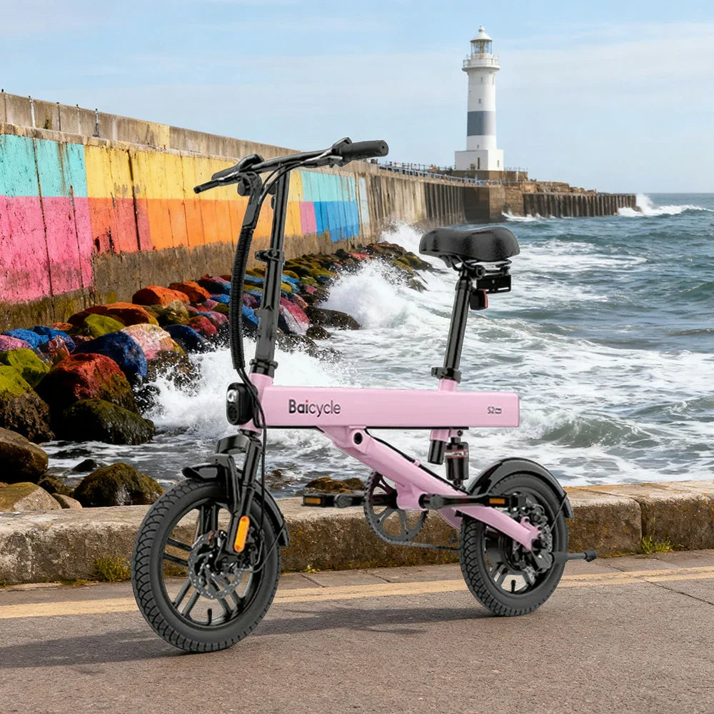 VOLTUS Folding Electric Bike 36V400W Brushless Motor Aluminium Alloy Frame Pink
