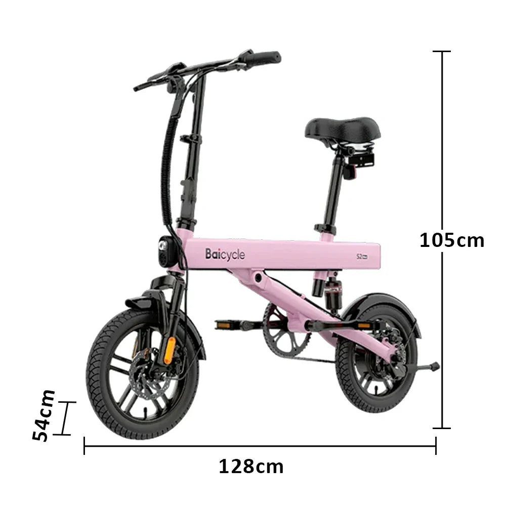 VOLTUS Folding Electric Bike 36V400W Brushless Motor Aluminium Alloy Frame Pink