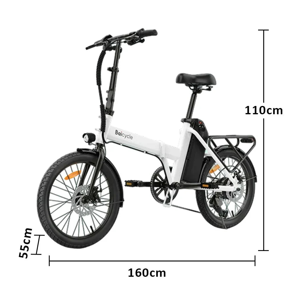 VOLTUS Folding Electric Bike 36V400W Brushless Motor Aluminium Alloy Frame 20-Inch Wheels with Long-Range 11Ah Battery