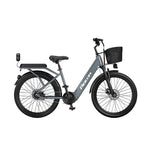 VOLTUS Electric Bike 400W Speed-Assist Motor Carbon Alloy Frame 24-Inch Spoked Wheel Grey