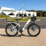 VOLTUS Electric Bike 400W Speed-Assist Motor Carbon Alloy Frame 24-Inch Spoked Wheel White