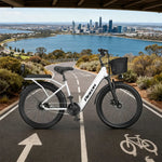 VOLTUS Electric Bike 400W Speed-Assist Motor Carbon Alloy Frame 24-Inch Spoked Wheel White