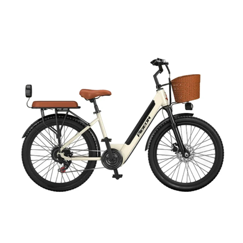 VOLTUS Folding Electric Bike 400W Motor Carbon Alloy Frame Shimano 7-Speed 24-Inch Khaki