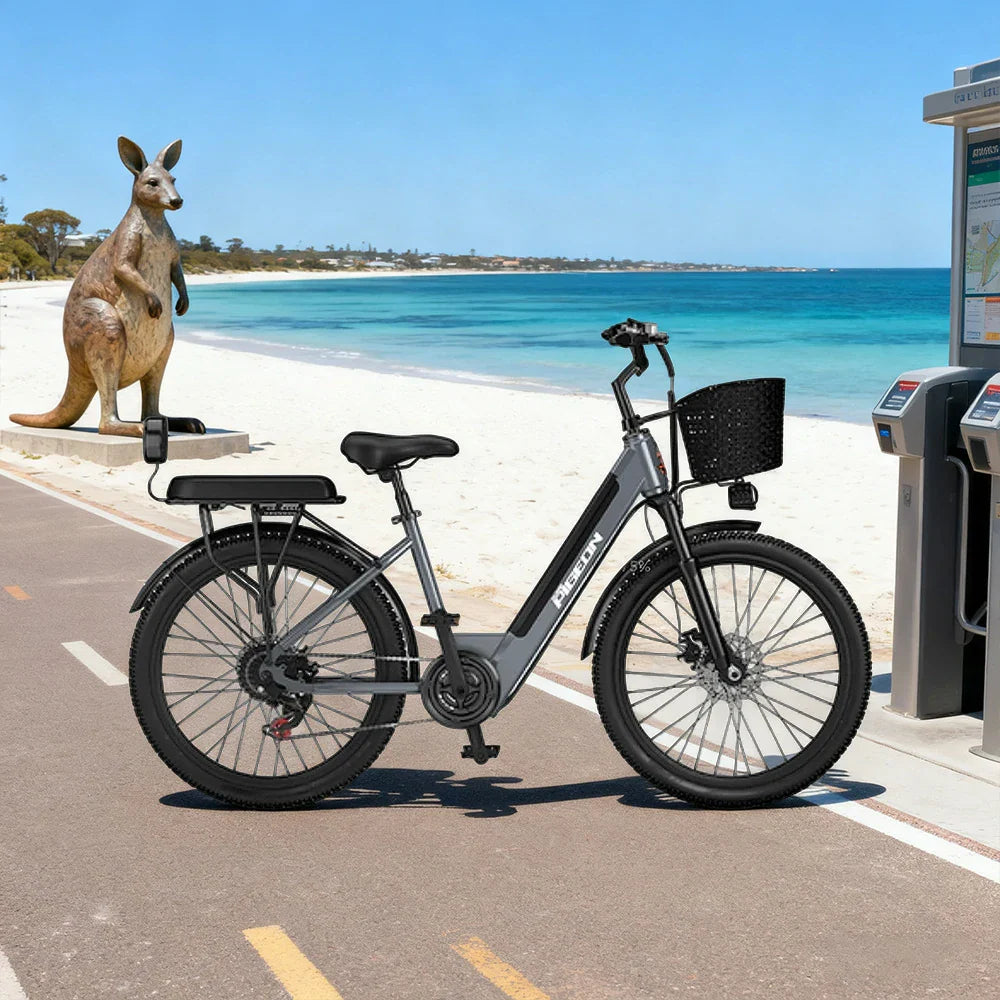 VOLTUS Folding Electric Bike 400W Motor Carbon Alloy Frame Shimano 7-Speed 24-Inch Grey