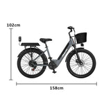 VOLTUS Folding Electric Bike 400W Motor Carbon Alloy Frame Shimano 7-Speed 24-Inch Grey