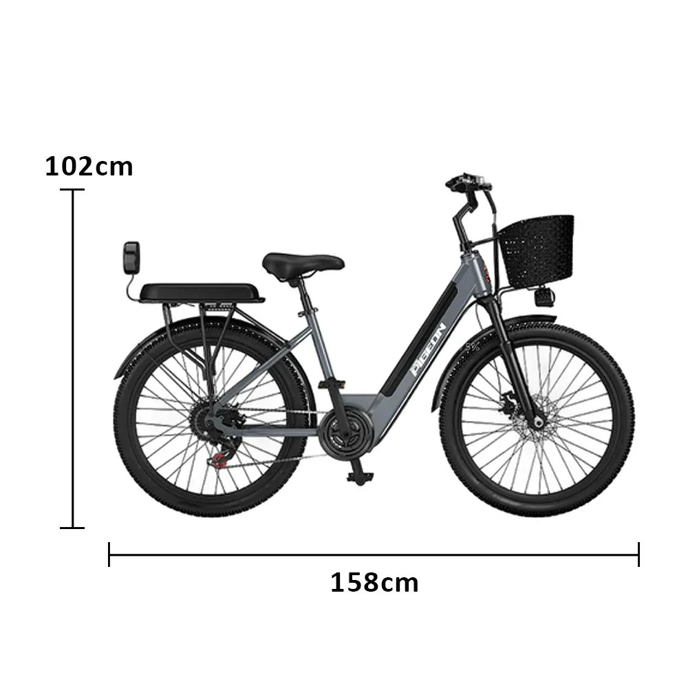 VOLTUS Folding Electric Bike 400W Motor Carbon Alloy Frame Shimano 7-Speed 24-Inch Grey