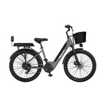 VOLTUS Folding Electric Bike 400W Motor Carbon Alloy Frame Shimano 7-Speed 24-Inch Grey
