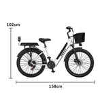 VOLTUS Folding Electric Bike 400W Motor Carbon Alloy Frame Shimano 7-Speed 24-Inch White