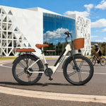 VOLTUS Folding Electric Bike 400W Motor Carbon Alloy Frame Shimano 7-Speed 24-Inch Khaki