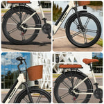 VOLTUS Folding Electric Bike 400W Motor Carbon Alloy Frame Shimano 7-Speed 24-Inch Khaki