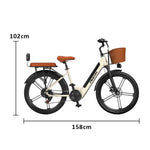 VOLTUS Folding Electric Bike 400W Motor Carbon Alloy Frame Shimano 7-Speed 24-Inch Khaki