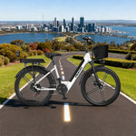 VOLTUS Folding Electric Bike 400W Motor Carbon Alloy Frame Shimano 7-Speed 24-Inch White