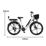 VOLTUS Folding Electric Bike 400W Motor Carbon Alloy Frame Shimano 7-Speed 24-Inch White